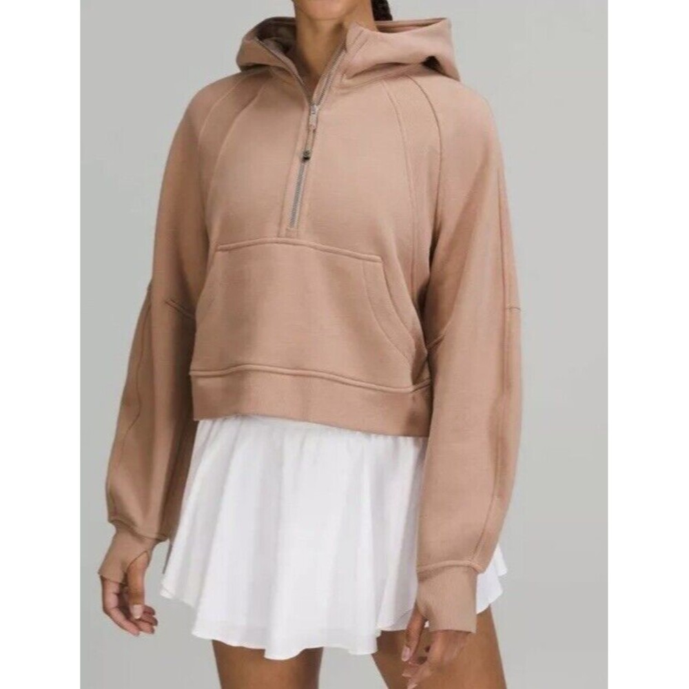 Lululemon SCUBA OVERSIZE 1/2 Zip HOODIE Pink Clay WOMENS size M/L‎